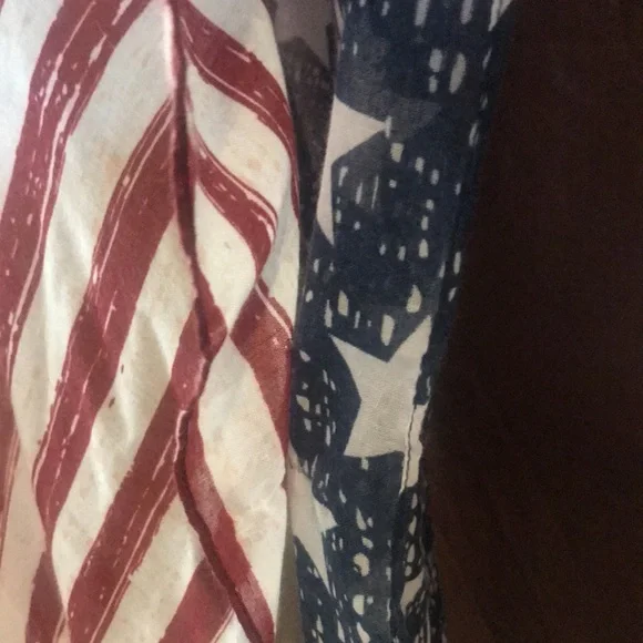 NWT USA Flag patriotic lightweight open kimono tassels OS boho summer cover up - Picture 3 of 15